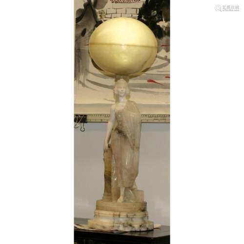 A Alabast and Marble lamp