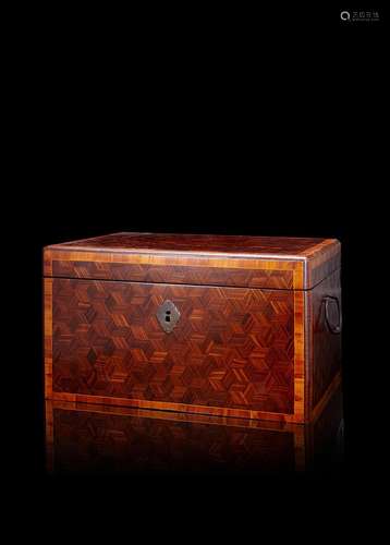 A marquetry-decorated case with inside compartments (cm 43x2...