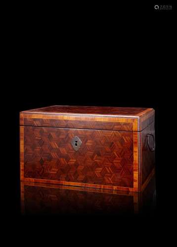 A marquetry-decorated case with inside compartments (cm 43x2...