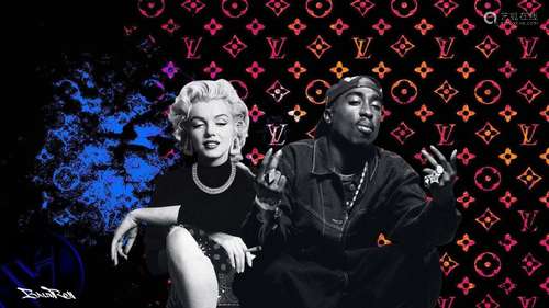 BrainRoy (né en 1980) "Marilyn & Tupac x Louis Vuit...