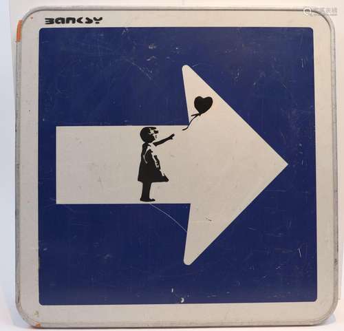 Banksy (d’après) - Panneau de signalisation Impression au po...