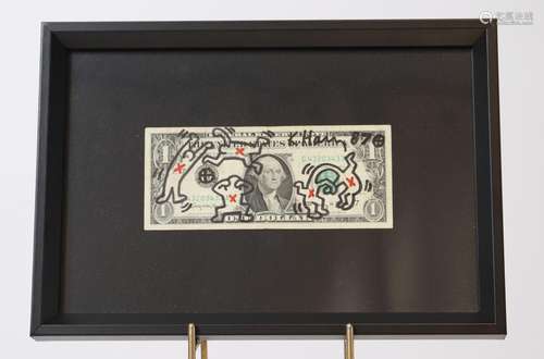 Keith Haring (1958-1990) - "One Dollar Bill" Dessi...