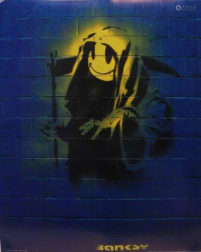 Banksy (d’après) - Grin Reaper Impression offset, portant le...