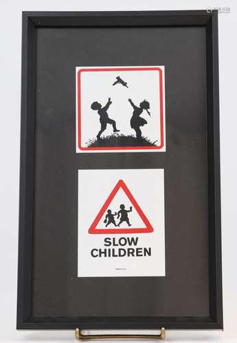 Banksy (d’après) - Slow Children Ensemble de 3 Autocollants ...