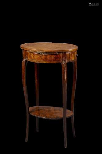 An 18th-century veneered centre table with a drawer and an e...