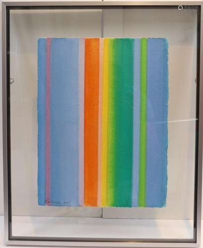 Michel Carrade (1923-2021) Composition orange et bleue Aquar...