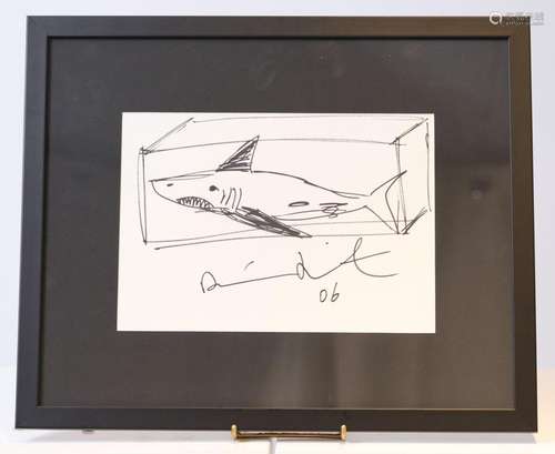 Damien Hirst "Shark" (né en 1965) Dessin original ...