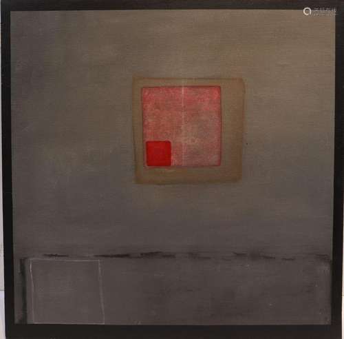 Composition rouge et noire Huile sur toile abstraite Epoque ...