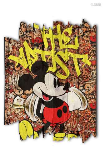 Heydenboy "Mickey Man" Tableau sur palette en bois...