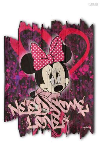 Heydenboy "Minnie Love" Tableau sur palette en boi...