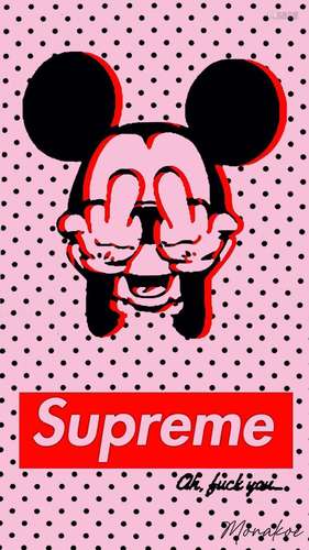 Monakoe "Mickey x Supreme" Finition verre acryliqu...