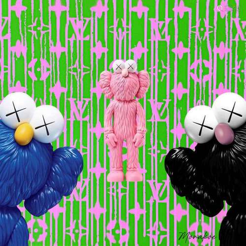 Monakoe "Kaws x Louis Vuitton" Finition verre acry...