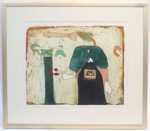 Michel Van Overbeke (né en 1942) Lithographie polychrome enc...