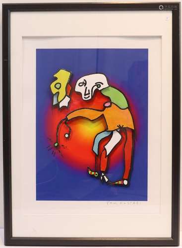 Paul Kostabi (né en 1962) Lithographie polychrome, signée au...