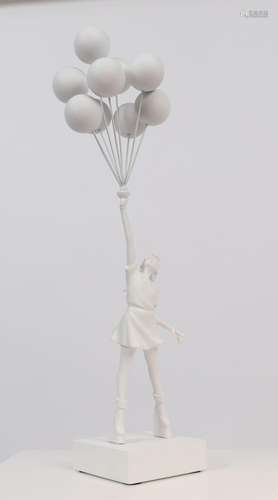 Banksy (d'aprés) - Flying Balloons Girl (White) Sculptu...