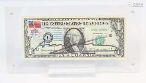 Andy Warhol - Dollar Bill, Billet de 1$ américain signé par ...