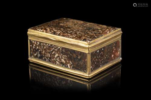An 18th-century hard box and painted glass box with gilt met...