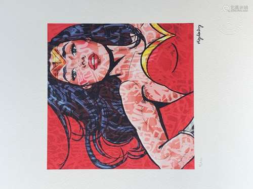 Heydenboy "Wonderwoman, Red" Lithographie polychro...