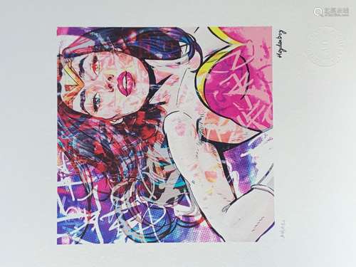 Heydenboy "Wonderwoman, Pink" Lithographie polychr...