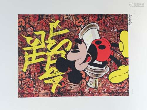 Heydenboy "Mickey The Artist" Lithographie polychr...