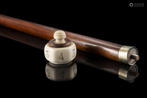 A 19th-century malacca walking stick with ivory handle. Silv...