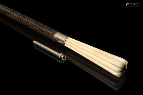 A 19th-century walking stick hiding a gold and metal pencil ...