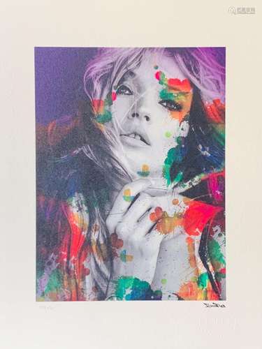 BrainRoy (né en 1980) "Kate Moss Paint" Lithograph...