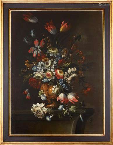 18th century school Vase of flowers Oil on canvas, 102x74.5 ...