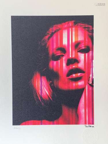 BrainRoy (né en 1980) "Kate Moss Lines" Lithograph...