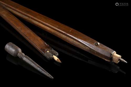 A 19th-century professional wooden walking stick convertible...