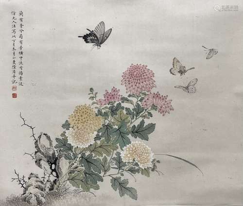 陸小曼 花卉 紙本設色 立軸