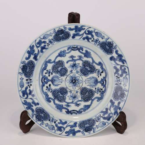 Blue And White Flower Dish