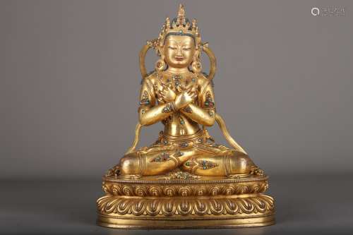 明代 銅鎏金綠度母藏傳佛像