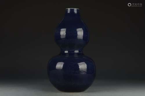 清 霽藍釉葫蘆瓶
高度3