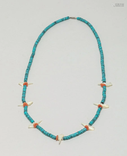 Vintage Zuni Turquoise & MOP Necklace