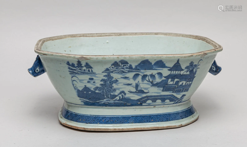 Large Chinese Blue & White Porcelain Bowl