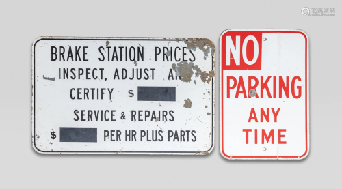 Estate Brake Station & No Parking Sign