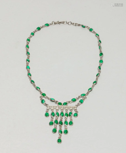 Collectible Indian Silver & Malachite Necklace
