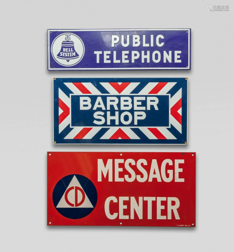 Set Public Telephone, Message Ctr. & Barber Sign