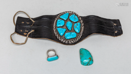Estate Silver & Turquoise Belt/Jewelry