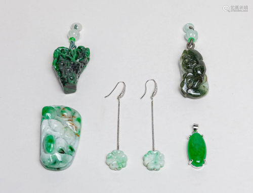 Estate Chinese Jade Jadeite /Gem Stone Jewelries