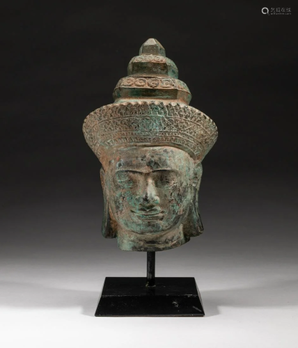 South Asian Bronze Buddha Head