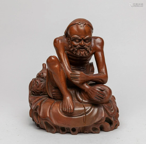 Fine Chinese Boxwood Carving of Luohan