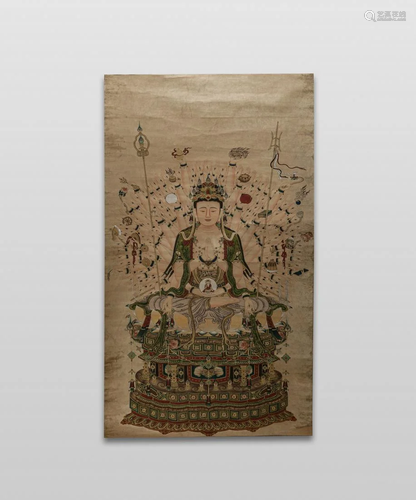 Chinese Hand Painted Painting of Buddha