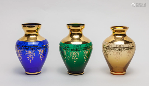 Collectible Gilt Art Glass Water Pots