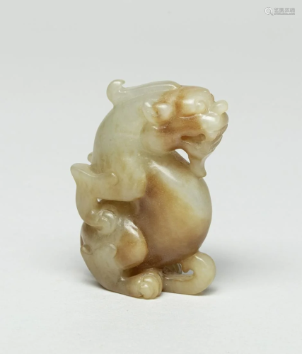 Chinese Russet Jade Carving of Beast