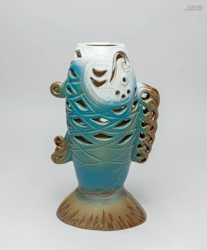 Designed Art Flambe Glazed Porcelain Vase