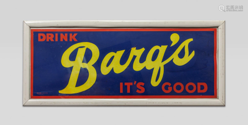 Vintage Framed Barqs Soft Drink Sign