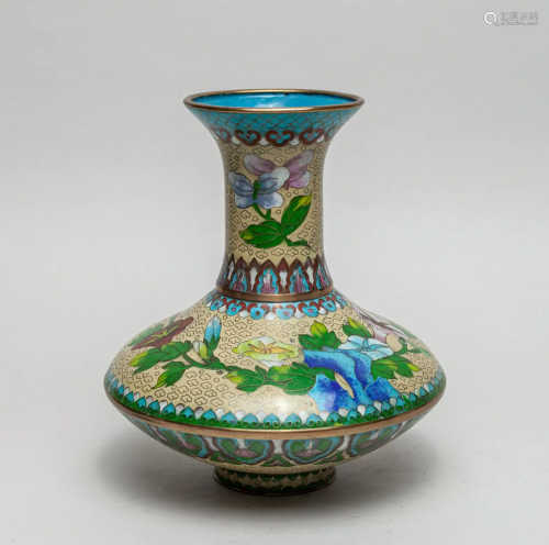 Rare Chinese Export Cloisonne Cabinet Vase