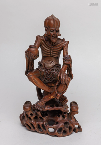 Chinese Boxwood Carved Figure of Luohan